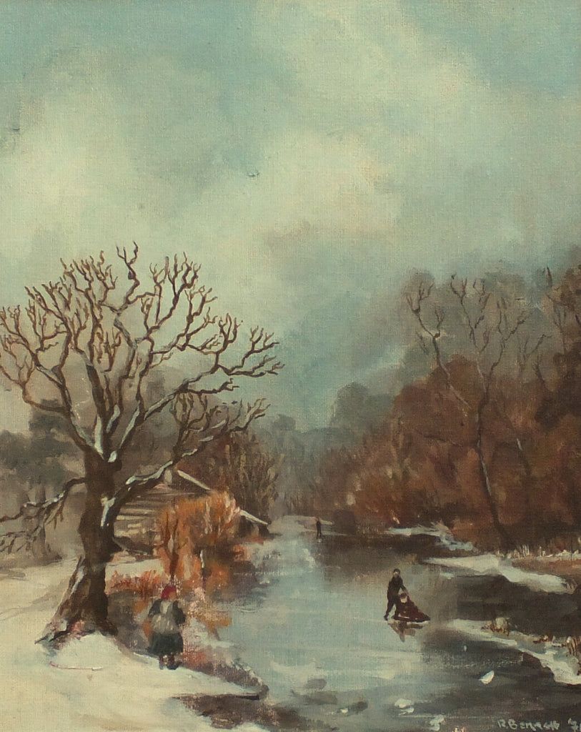 Northumberland Winter Scene, Signed Framed Original Oil Painting
