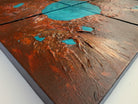 Turquoise Lagoon, Textured Abstract Painting, 4 panel Polyptych