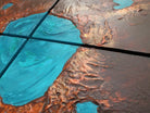 Turquoise Lagoon, Textured Abstract Painting, 4 panel Polyptych