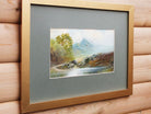 Scottish Highlands Mountain Landscape Antique Oil Painting