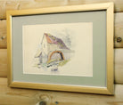 Antique Watercolour Painting, Watermill, Framed Original