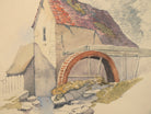 Antique Watercolour Painting, Watermill, Framed Original