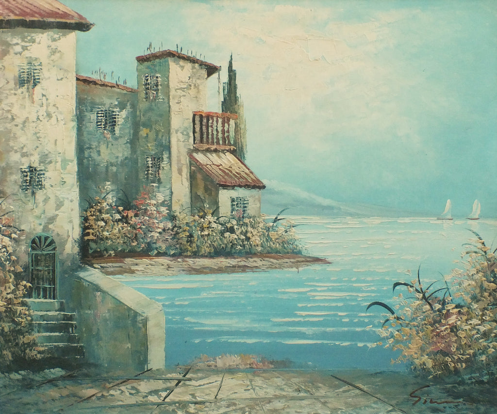 Lake Como, Italian Landscape Oil Painting, Signed Framed Original