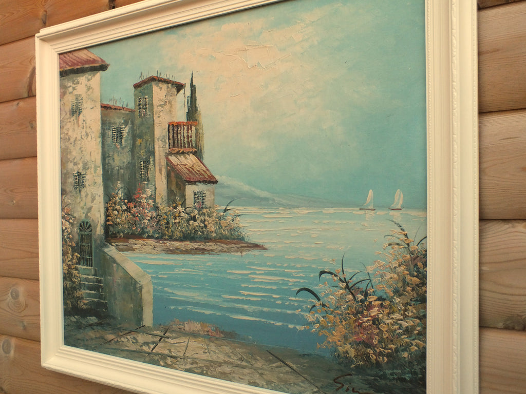 Lake Como, Italian Landscape Oil Painting, Signed Framed Original
