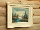 Lake Sunset Landscape Oil Painting Framed Signed