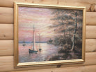 Italian Lake Landscape Vintage Oil Painting Framed