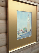 St Marks Basilica and Campanile, Venice Watercolour Painting, Signed Framed