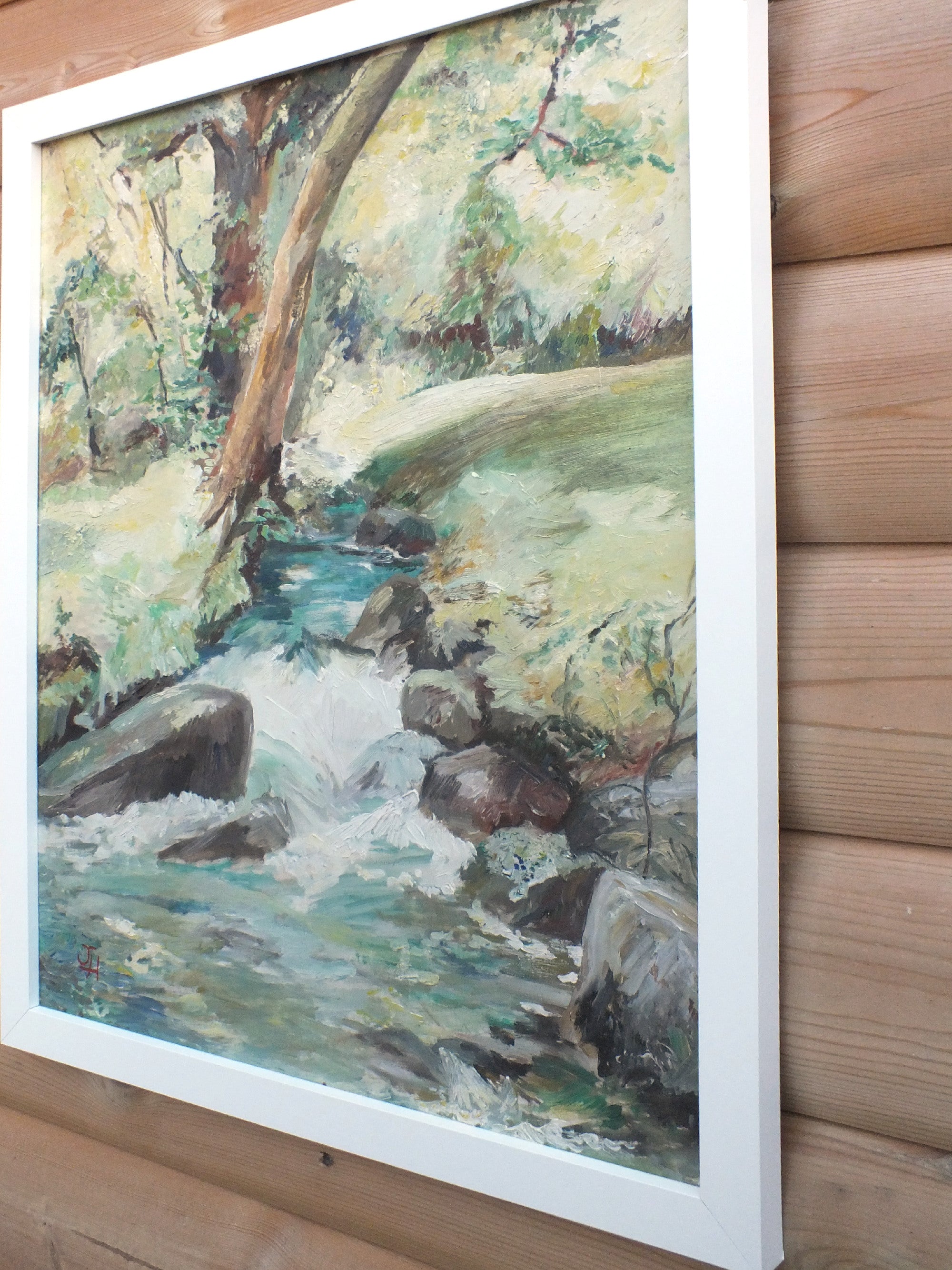 Helford Stream, Cornwall Landscape Oil Painting Framed, Signed