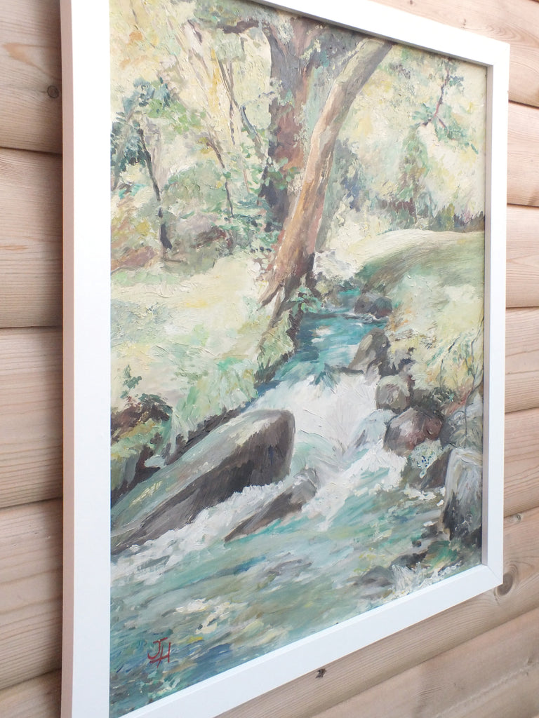 Helford Stream, Cornwall Landscape Oil Painting Framed, Signed