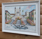 Spanish Steps, Rome Oil Painting Framed, Signed  GalleryThane.com