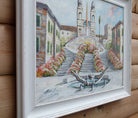 Spanish Steps, Rome Oil Painting Framed, Signed  GalleryThane.com