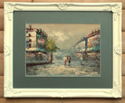 Paris Street Scene, Framed Oil Painting