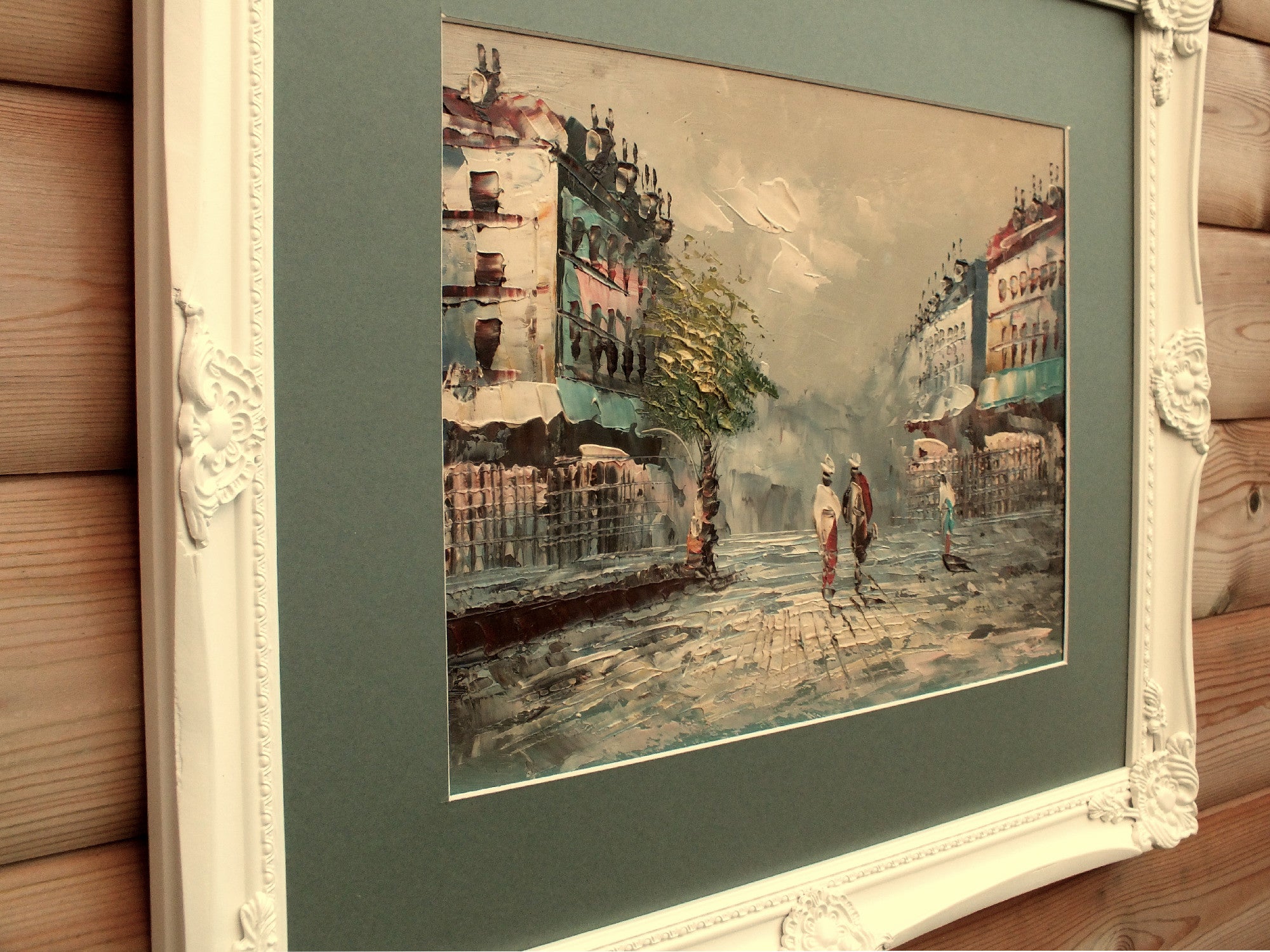 Paris Street Scene, Framed Oil Painting