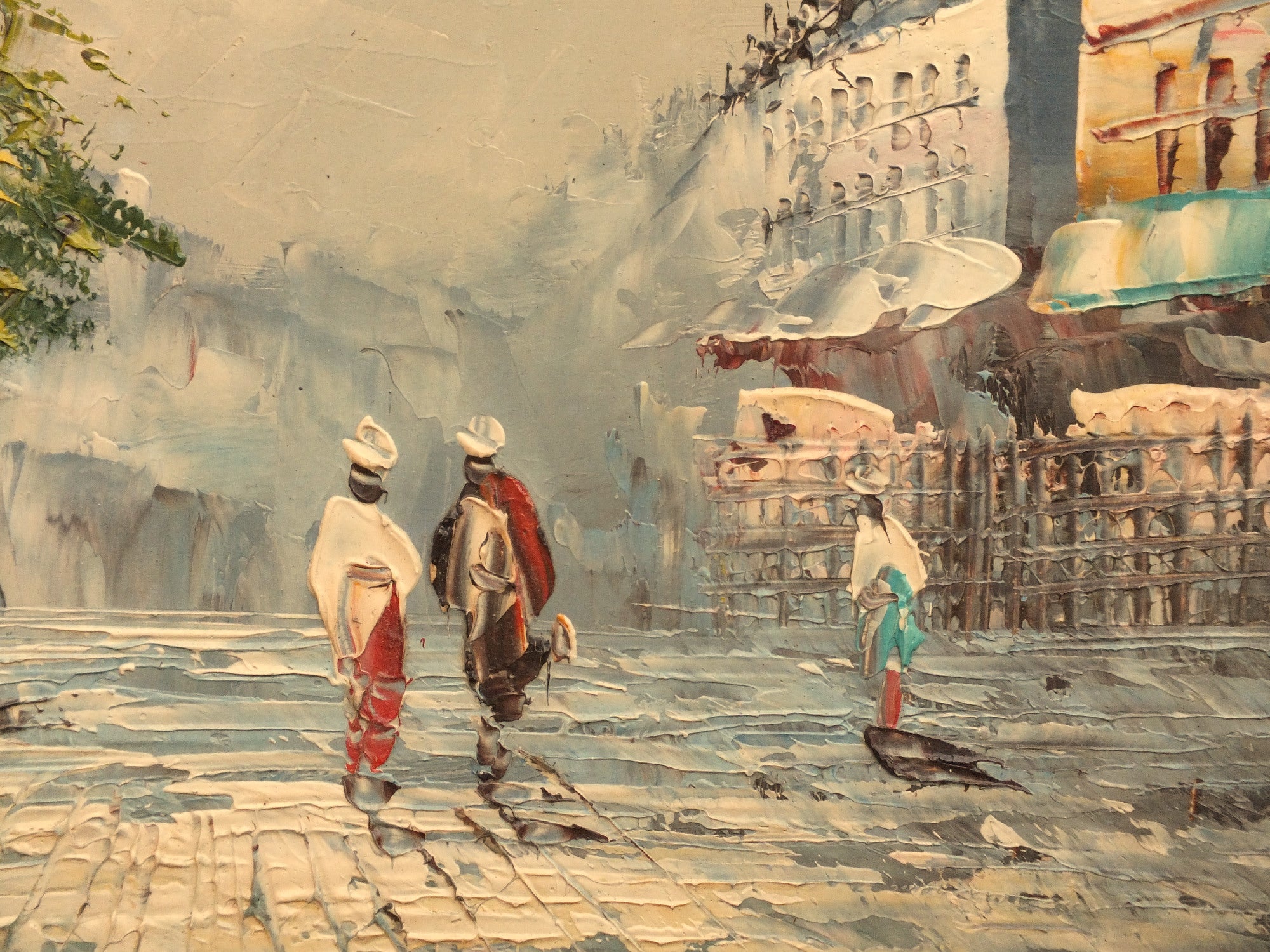 Paris Street Scene, Framed Oil Painting