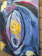 Abstract Organic Expressionist Painting, Within the Cradle, Signed Unframed