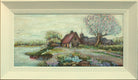 Lakeside Farm Landscape Oil Painting Framed Original