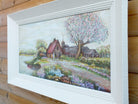 Lakeside Farm Landscape Oil Painting Framed Original