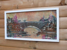 Notre Dame Bridge Paris Abstract Landscape Oil Painting Framed Original