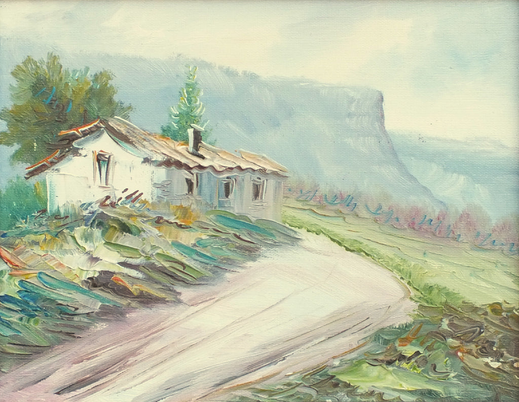 Mountain Cottage, Landscape Oil Painting, Framed Original