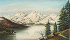 Winter Lake and Pines, Wilfred Stacey Signed Framed Original Oil Painting