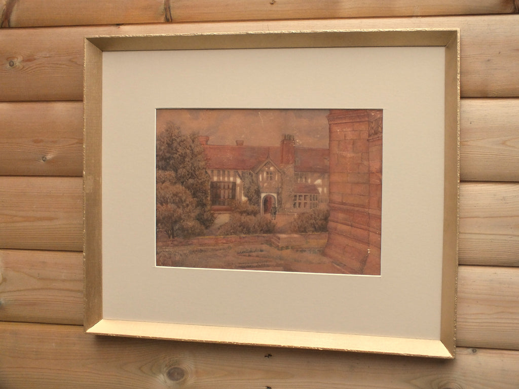 The Rectory, Original Watercolour painting Framed, Mounted