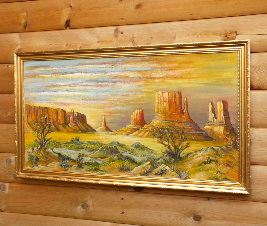 Monument Valley, Navajo Tribal Park Landscape Oil Painting Signed Framed Original
