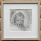 Baby Portrait, Original Illustration, Framed