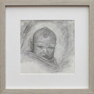 Baby Portrait, Original Illustration, Framed