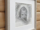 Baby Portrait, Original Illustration, Framed