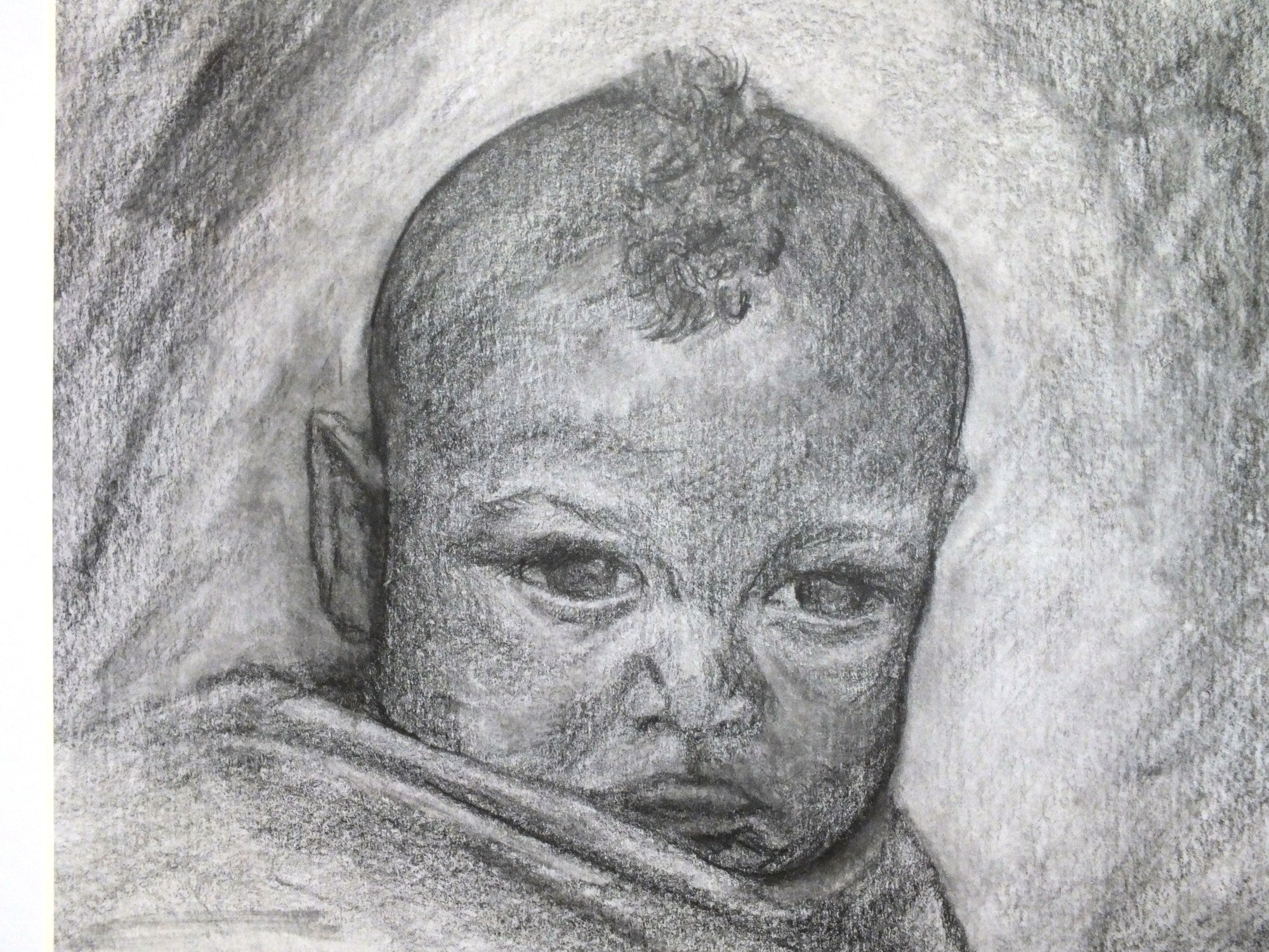 Baby Portrait, Original Illustration, Framed