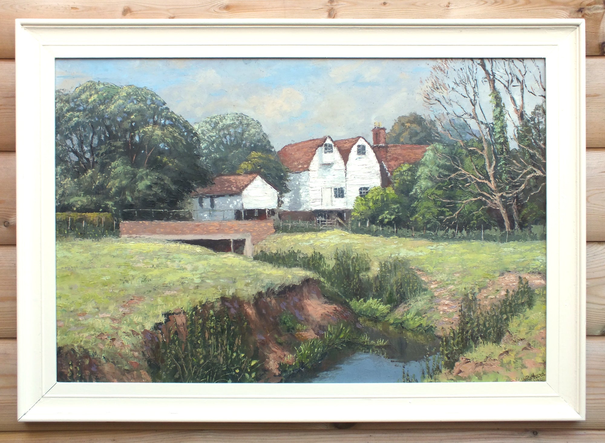 English Mill House Oil Painting, Framed Signed Original