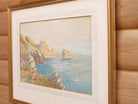 Antique Watercolor Painting, Fiquet Bay, Jersey Landscape, Framed Original, Claude Wane