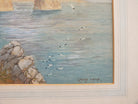 Antique Watercolor Painting, Fiquet Bay, Jersey Landscape, Framed Original, Claude Wane