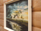 Sunset River Landscape, Framed Original Oil Painting