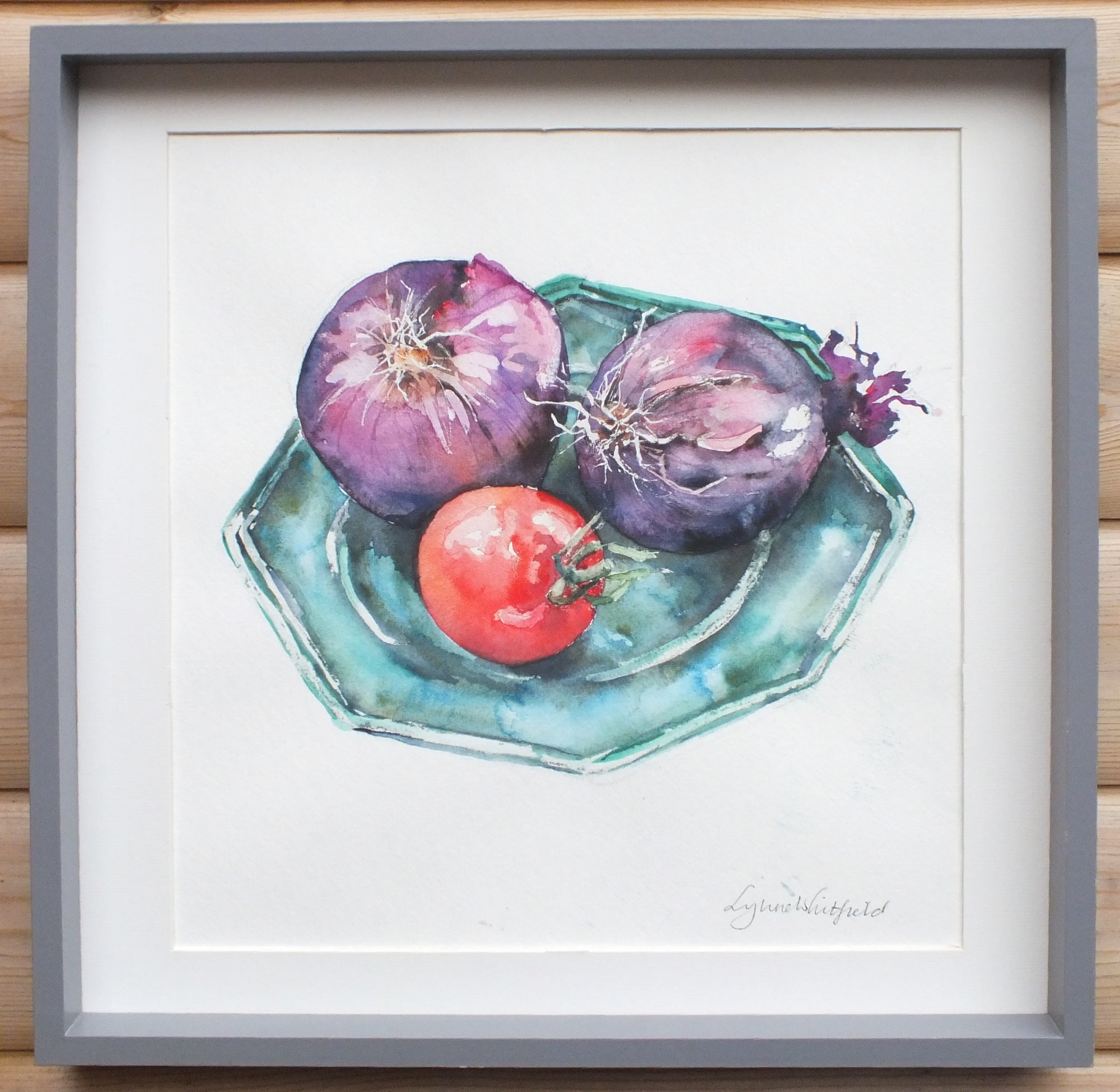 Vintage Watercolor Painting, Still Life, Framed Original, Lynne Whitfield