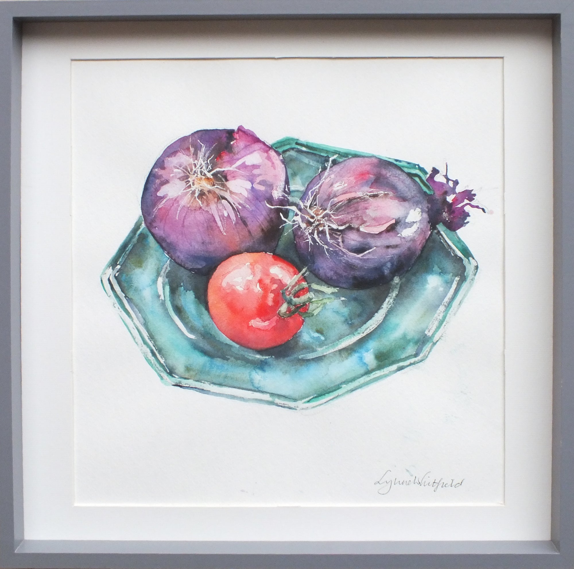 Vintage Watercolor Painting, Still Life, Framed Original, Lynne Whitfield