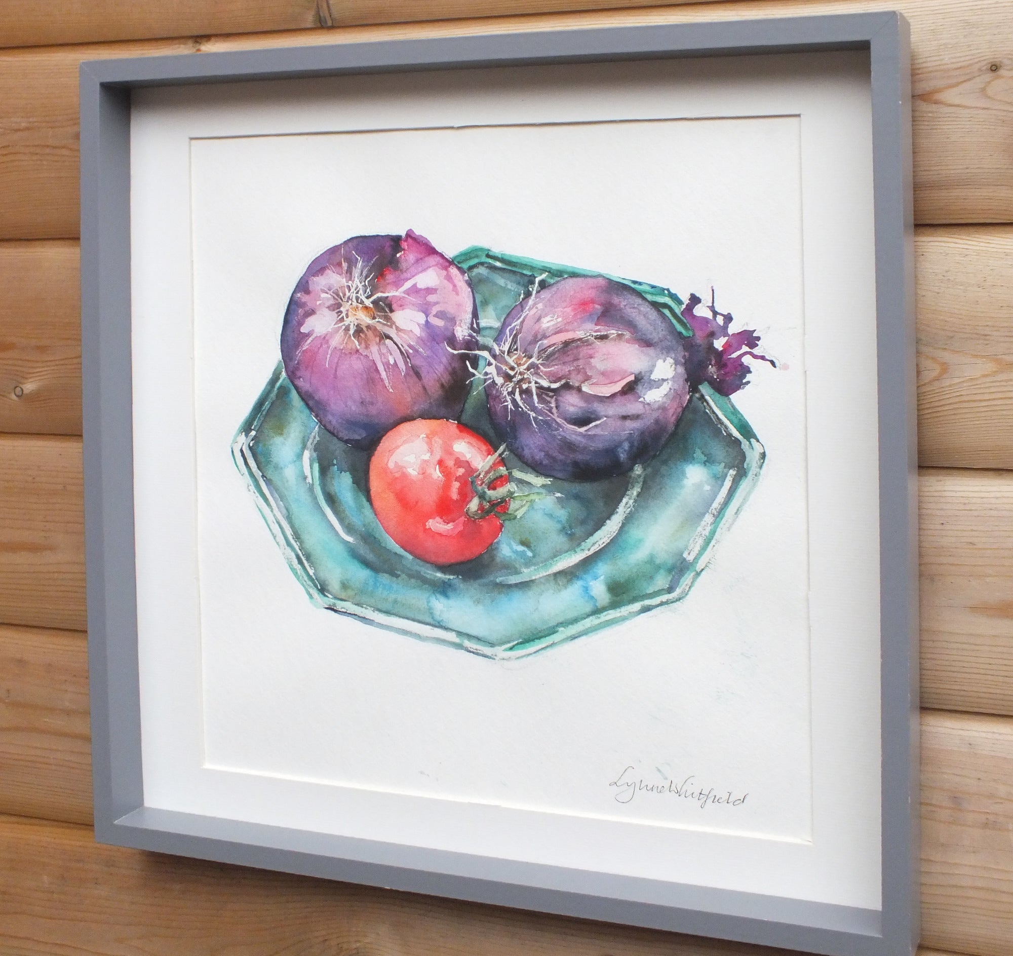 Vintage Watercolor Painting, Still Life, Framed Original, Lynne Whitfield