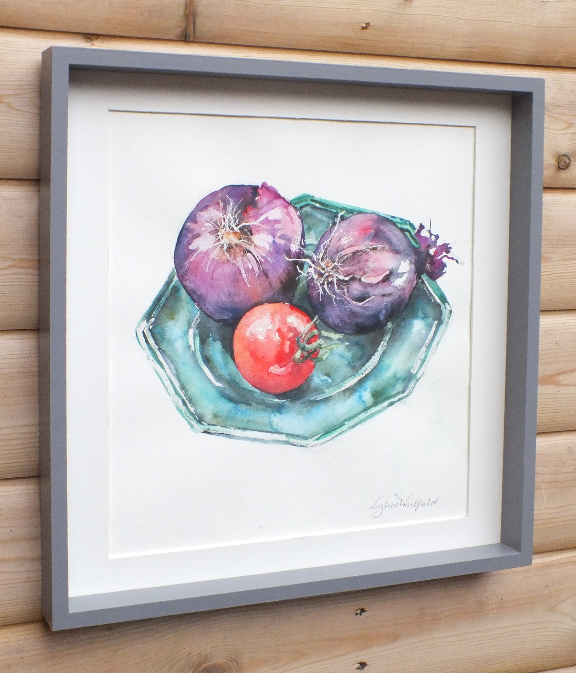 Vintage Watercolor Painting, Still Life, Framed Original, Lynne Whitfield