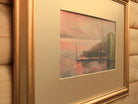 Sunset on the Thames, Antique Oil Paintinf, Framed Signed Original