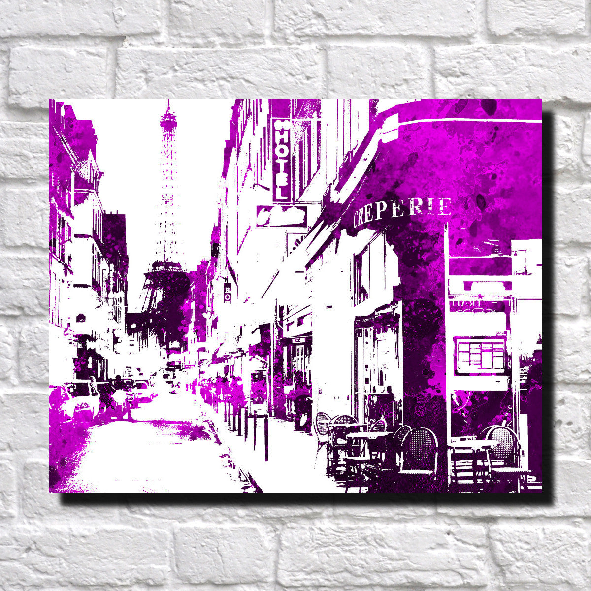 Paris Street Scene Print Feature Wall Art City Landscape Poster