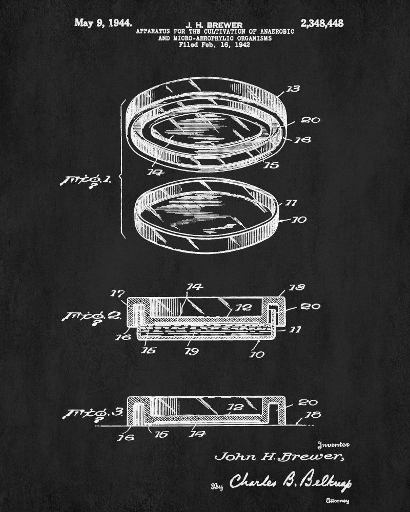 Laboratory Equipment Patent, Science Poster, Petri Dish Print