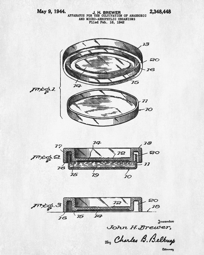 Laboratory Equipment Patent, Science Poster, Petri Dish Print