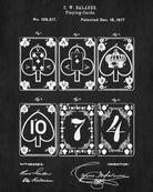 Playing Cards Patent Poster Gambling Art, Casino Print