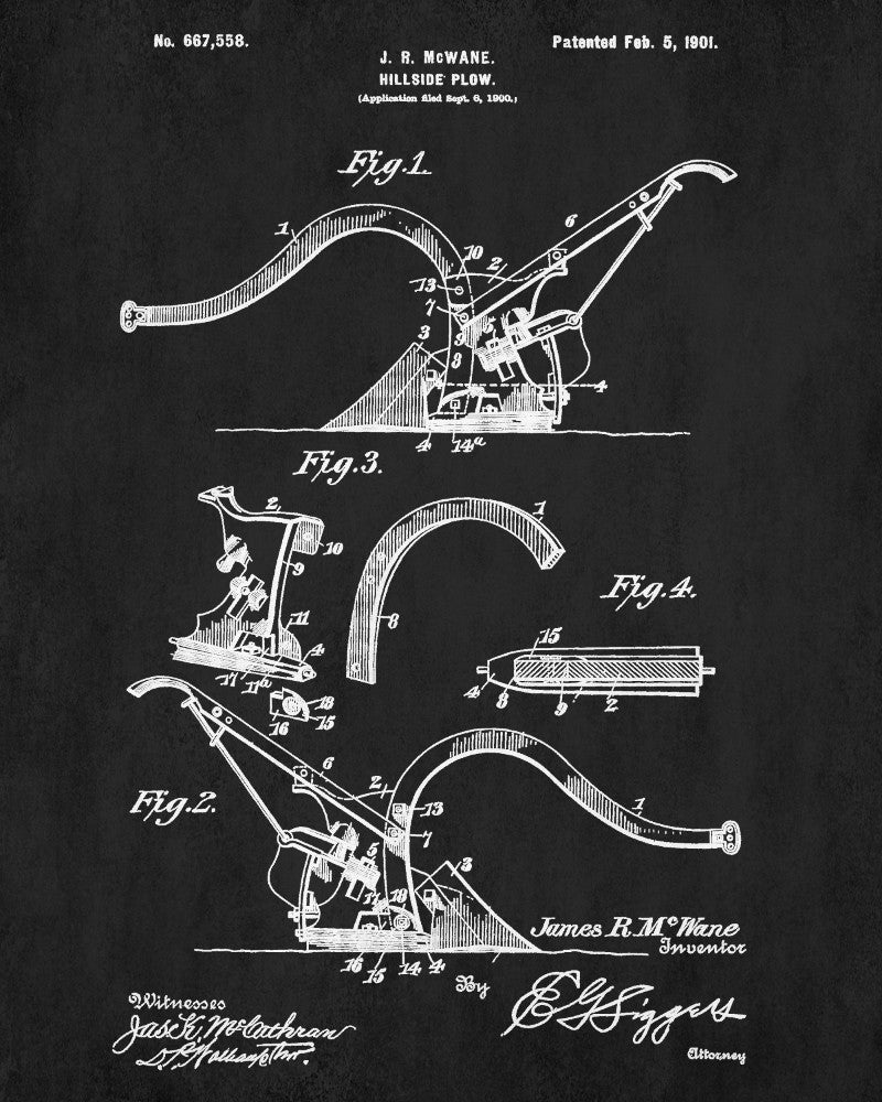 Plough Patent Print Farm Equipment Poster Farming Plow Art