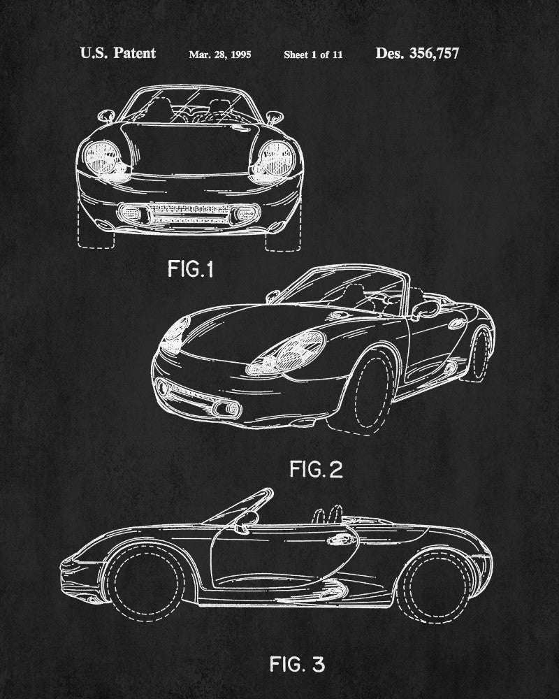 Porsche Patent Print Motoring Wall Art Sports Car Poster - OnTrendAndFab