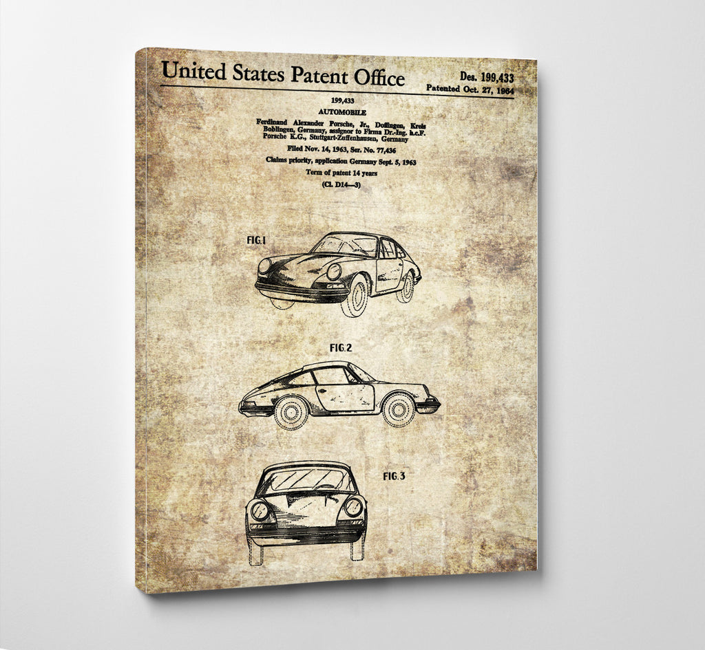 Porsche Patent Print Sports Car Wall Art Poster - OnTrendAndFab