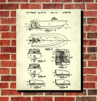 Power Boat Patent Print Art Sailing Poster