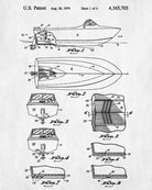 Power Boat Patent Print Art Sailing Poster