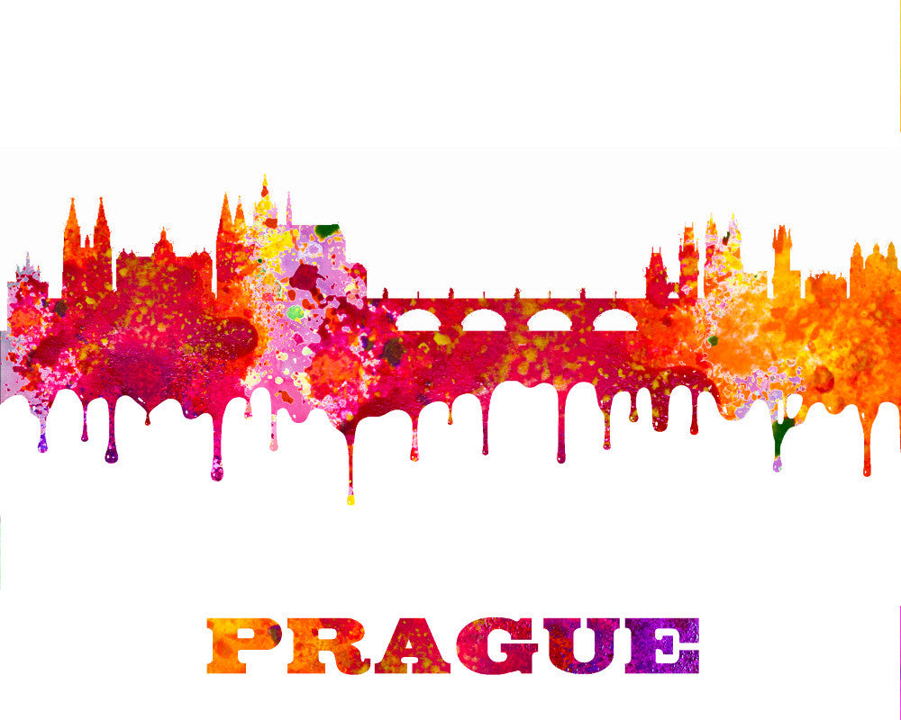 Prague City Skyline Print Wall Art Poster Czech Republic - OnTrendAndFab