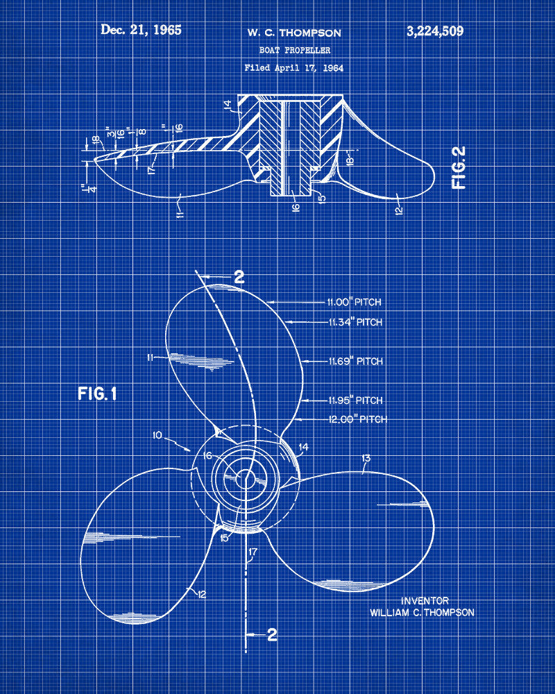 Boat Propeller Patent Poster Sailing Art Nautical Print - OnTrendAndFab